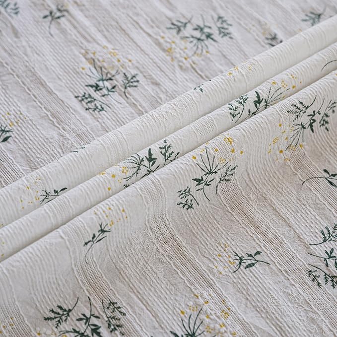 ENJOYBRIDAL Floral 63 Inch Curtains for Bedroom Living Room Drapes Boho Rod Pocket Semi Sheer Short Window Curtains 2 Panel Sets Farmhouse Light Filtering Vintage Patterned Window Treatments