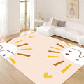 Children's Rug Living Room Plush Area Rugs Educational Rugs Soft Washable Non-Slip Rugs Simple Cute Sun and Love Prints Kids Room Nursery Decor Pink Rugs 6x8ft