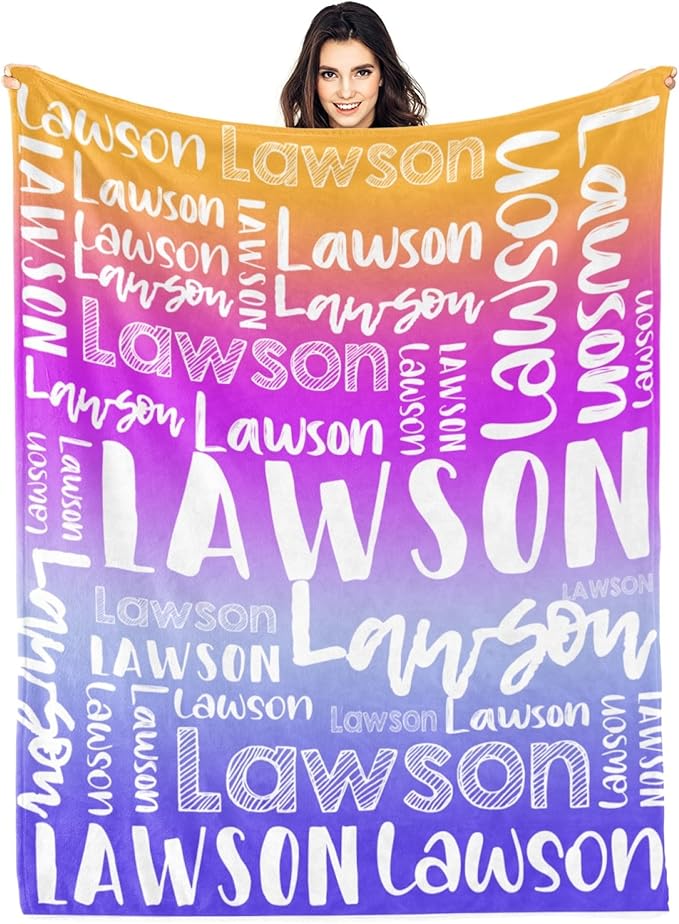 Dr.TOUGH Personalized Blankets with Name Customized Baby Blankets for Girls Boys Adults Monogrammed Blankets and Throws Christmas Birthday Mothers Valentines Day Gift (Z-Colorful 04, 40''×50'')