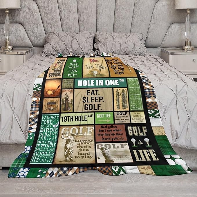 Golf Blanket Gifts for Golf Lovers Golf Throw Blanket for Women Men Adults Soft Warm Cozy Fleece Blanket for Couch Sofa Bed 40"x50"