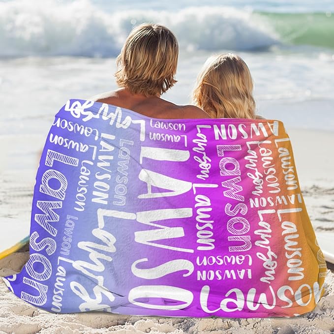 Dr.TOUGH Personalized Blankets with Name Customized Baby Blankets for Girls Boys Adults Monogrammed Blankets and Throws Christmas Birthday Mothers Valentines Day Gift (Z-Colorful 04, 40''×50'')