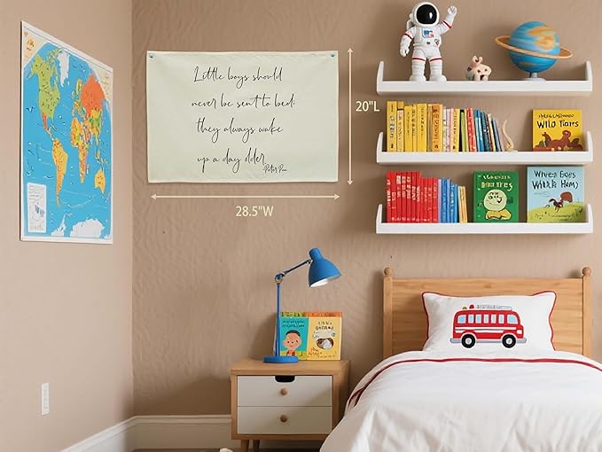 Little Boys Should Never Be Sent to Bed-Rectangular Banner Flag Poster Wall Decor for Baby Boy Kids-Nursery Above Crib Bedroom Door Wall Decorations-Boy Present-Birthday Baby,Shower Christmas Gift