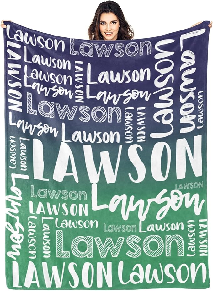 Dr.TOUGH Personalized Blankets with Name Customized Baby Blankets for Girls Boys Adults Monogrammed Blankets and Throws Christmas Birthday Mothers Valentines Day Gift (Z-Colorful 02, 60''×80'')