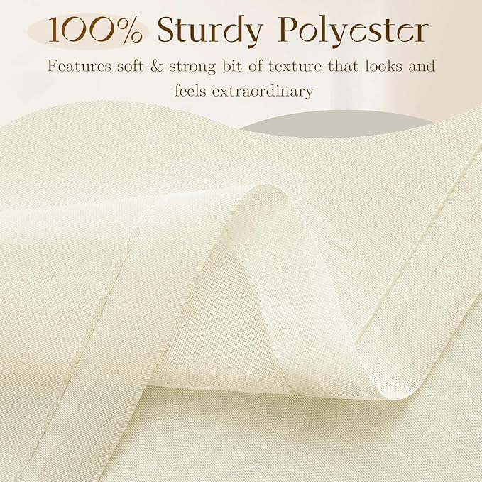 Dreaming Casa Ivory Sheer Curtains 204 Inches Long, Rod Pocket & Back Tab Light Filtering Textured Sheers for Living Room Bedroom, 2 Panels, Each 52" W x 204" L