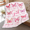 Butterfly Bible Verse Blanket, Inspirational Scripture Religious Gifts for Christian, Warm Soft Flannel Bible Throw for Bed Sofa Decoration 50"x60" for Teen