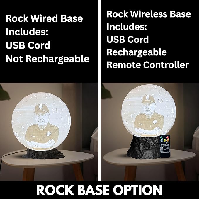 Personalized Retirement Moon Lamp with Custom Photo & Text | 3D Printed LED Night Light | Police, Military, Veteran, Teacher, Nurse Retirement Gift | Custom Farewell Keepsake for Men & Women