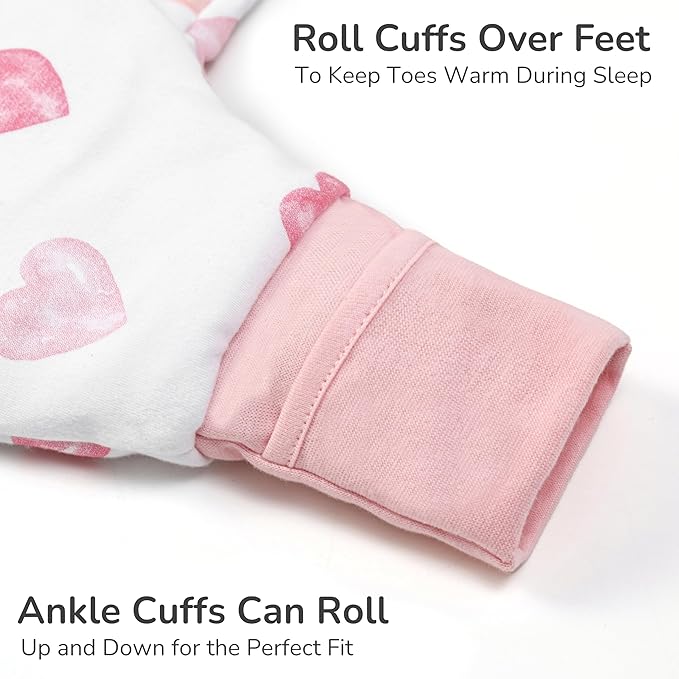 Mama Cheetah Toddler Sleep Sack with Feet 2T, 2.5 TOG Organic Cotton Baby Sleeping Bag with Legs, Winter Baby Wearable Blankets for Early Walker M