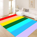 Soft Rainbow Area Rugs Girl's Bedroom Fluffy Colorful Rugs Furry Kids Play Mats Simple Rainbow Line Print Living Room Kids Room Nursery Home Decor 2x5ft