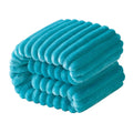 NTBAY Plush Flannel Twin Bed Blanket, 60X80 Inches Soft and Warm Lightweight Blanket with Striped Texture Bed Blanket for Couch Sofa Bed All Seasons, 60"x80", Turquoise
