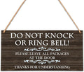 Please Do Not Knock Or Ring Doorbell Wooden Plaque Sign, No Soliciting Warning Reminder Sign, Baby Sleeping Sign For Front Door - HF07