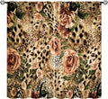 Leopard Floral Blackout Curtains, Cute Boho Floral Cheetah Animal Pattern Safari Natural Theme Window Treatments for Bedroom Living Room 55" W X 63" L