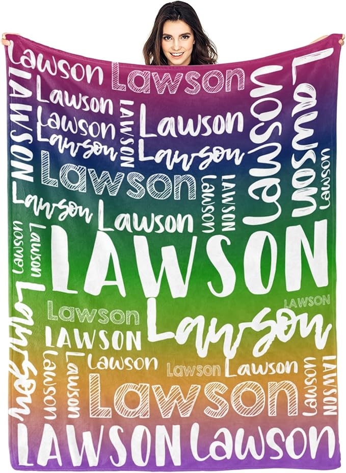 Dr.TOUGH Personalized Blankets with Name Customized Baby Blankets for Girls Boys Adults Monogrammed Blankets and Throws Christmas Birthday Mothers Valentines Day Gift (Z-Colorful 05, 40''×50'')