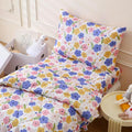 LONAVA Twin Kids Comforter Set - 4 Pieces Twin Bedding Sets for Boys Girls Children, Ultra Soft Microfiber Bed in A Bag with Flat Fitted Sheets, Flower