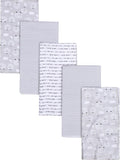 Gerber Boys and Girls Newborn Infant Baby Toddler Nursery 100% Cotton Flannel Receiving Swaddle Blanket, Sheep Grey, Pack of 5