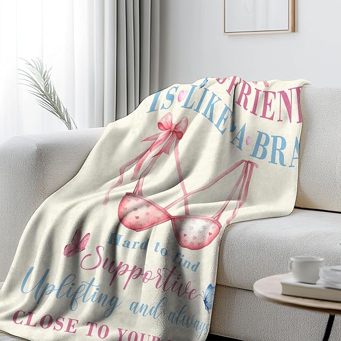 Friends Blanket Gifts for Women, Birthday Gifts for Women, Friendship Gifts for Bestie BBF, Funny Throw Blanket for Friends Female, Best Friend Blankets 50"x60", Gift for Christmas Thanksgiving