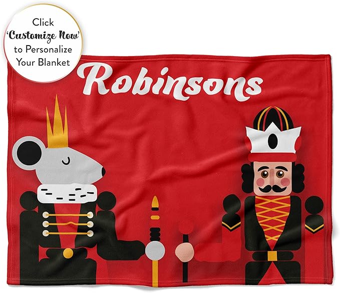 Personalized Nutcracker Gift | Sherpa Plush Sofa Throw | Super Soft (Sherpa 50x60) | Fuzzy Christmas Blanket | Holiday Home Decor