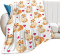 Pomeranian Gifts and Decor - Cute Dog Throw Blanket for Girls, Women, Kids, Adults - Soft, Warm, Cozy Fleece Blanket for Couch, Sofa, Bed - 50"x40"