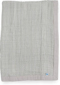 Little Unicorn Newborn Receiving Quilt | Ultra- Soft, Multi-Layered Muslin Fabric | Gift for Newborns & on-The-go (Grey Stripe)