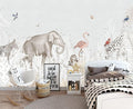 Elephant Zebra Animal Nursery Wallpaper Wall Mural 103" x 69"