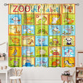 Alphabet Curtains Kids Educational Learning Tool Baby Cartoon Animals Colorful Curtain with Rod Pocket for Bedroom Living Room Decor Drapes Window Treatments 2 Panels Set 52" W X 84" L