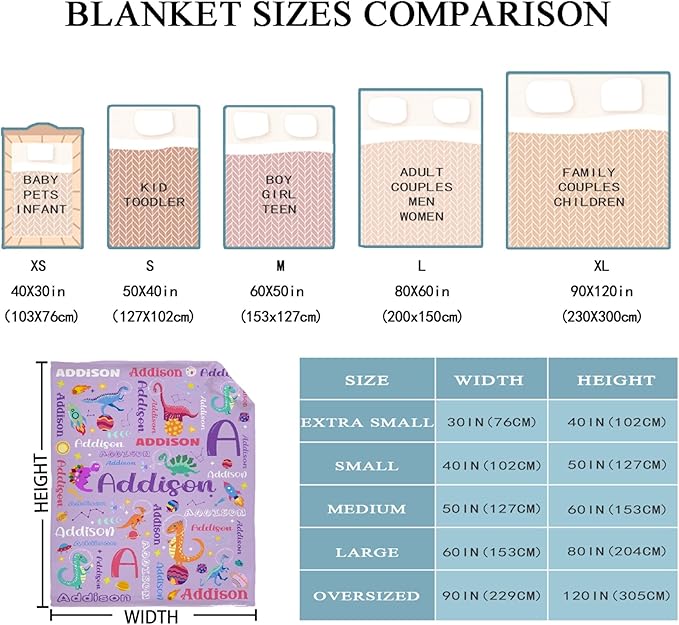 Custom Dinosaur Astronaut Blanket Gifts for Girls Boys Women - Super Soft Cozy Warm Throw Sheet for Couch Bed Sofa Office Decor All Season 90"x120" for Whole Family