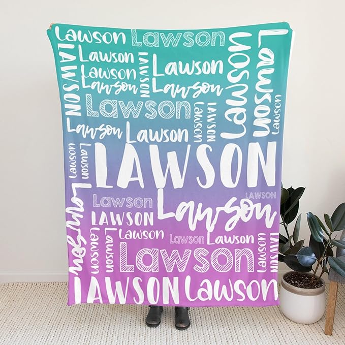 Dr.TOUGH Personalized Blankets with Name Customized Baby Blankets for Girls Boys Adults Monogrammed Blankets and Throws Christmas Birthday Mothers Valentines Day Gift (Z-Colorful 08, 50''×60'')