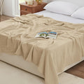 Love's cabin 6 Layer 100% Cotton Muslin Blanket, 108"x90" Muslin King Size Blanket for Bed Couch, Lightweight and Breathable Cotton Gauze for Adult, Khaki