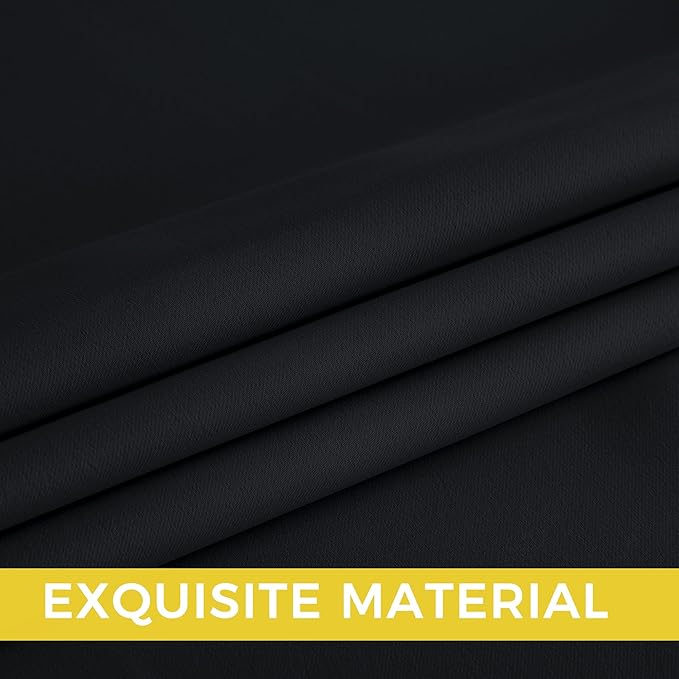 NICETOWN 100% Black Out Curtains 72 Inches Long 2 Panels for Living Room, Bedroom, Office Thermal Insulated Blackout Drapes Solid Grommet Noise Reducing Window Curtains, W40