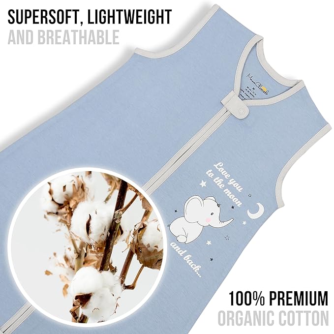Mama Cheetah Toddler Sleep Sack with Feet 2T, 0.5 TOG Organic Cotton Baby Wearable Blankets with Legs, Baby Sleeping Bag for Walkers, Early Walker Medium
