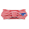 Creative Knitwear SMU Mustangs Infant Girls Red/White Striped Hair Knot Headband Embroidered Logo - Size Newborn - 4T