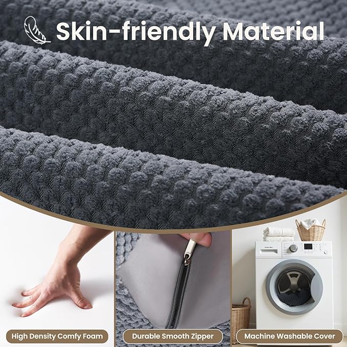 Toddler Bed Rail Bumpers - Anti-Fall | Anti-Collision | Multi-Height Compatibility | Washable Cover | Easy to Install | Fit Toddler, Loft, Bunk & Floor Bed (2.3 Ft)