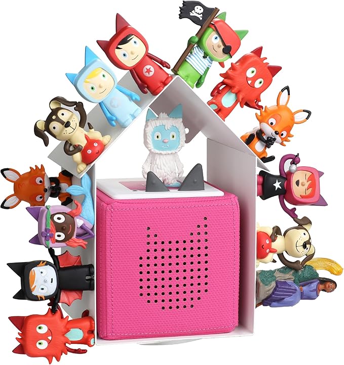 For Tonies Box Shelf,for Tonie Shelf Magnetic house shaped shelf adhesive Metal Plate Tonie Storage Shelf for 35 tonie figurines tonie display, for Kids Play Room, Wall-Mounted and Desktop Placement.
