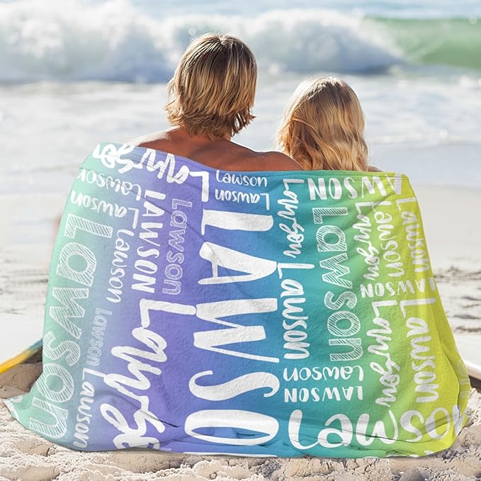 Dr.TOUGH Personalized Blankets with Name Customized Baby Blankets for Girls Boys Adults Monogrammed Blankets and Throws Christmas Birthday Mothers Valentines Day Gift (Z-Colorful 03, 40''×50'')