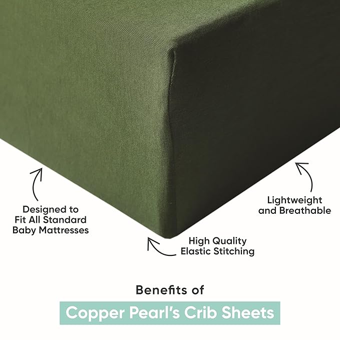 Copper Pearl Premium Knit Crib Sheets for Boys and Girls: Breathable, Soft, Fitted for Standard Mattresses - Baby Registry or Shower Gift, Penny
