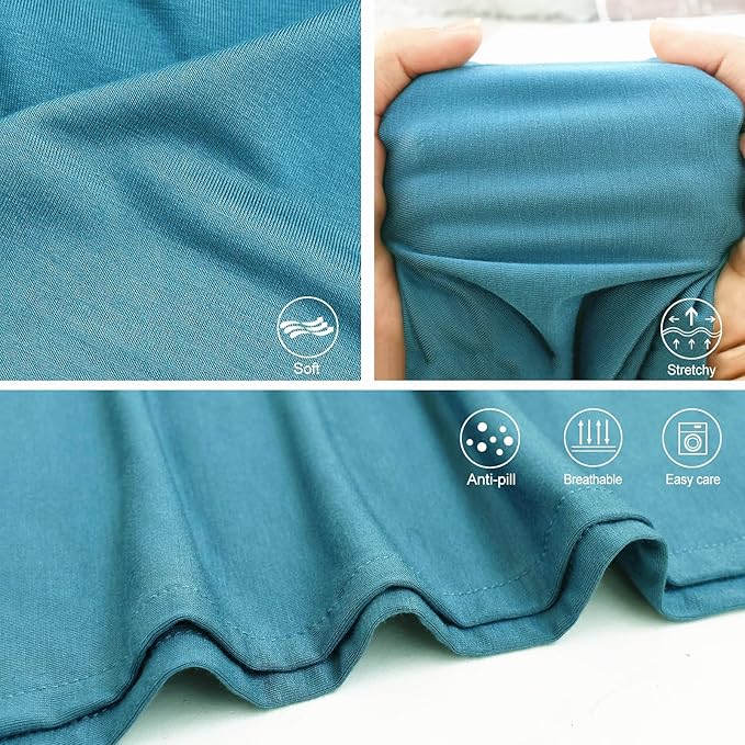 Newborn Swaddle Blanket with Hat Set Baby Swaddle Set Hospital Receiving Blankets for Girls Boys(Teal)