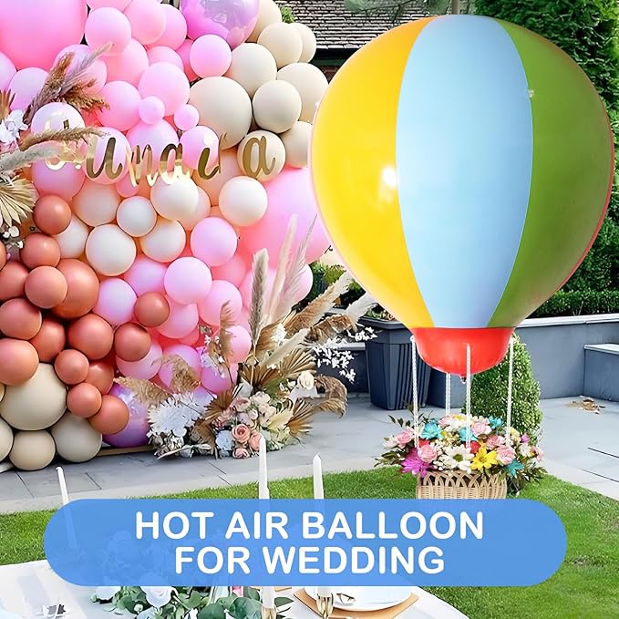 3FT Hot Air Balloon Decorations, Hanging Balloon for Girls Boys Baby, for Birthday Wedding Exhibitions, Coloured