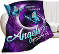 jerkboo Blue Butterfly Blanket Throws Butterfly Gifts Angels Butterfly Throw Blanket for Girls Women Kids Adults Soft Warm Cozy Fleece Blanket for Couch Sofa Bed 60""x50""