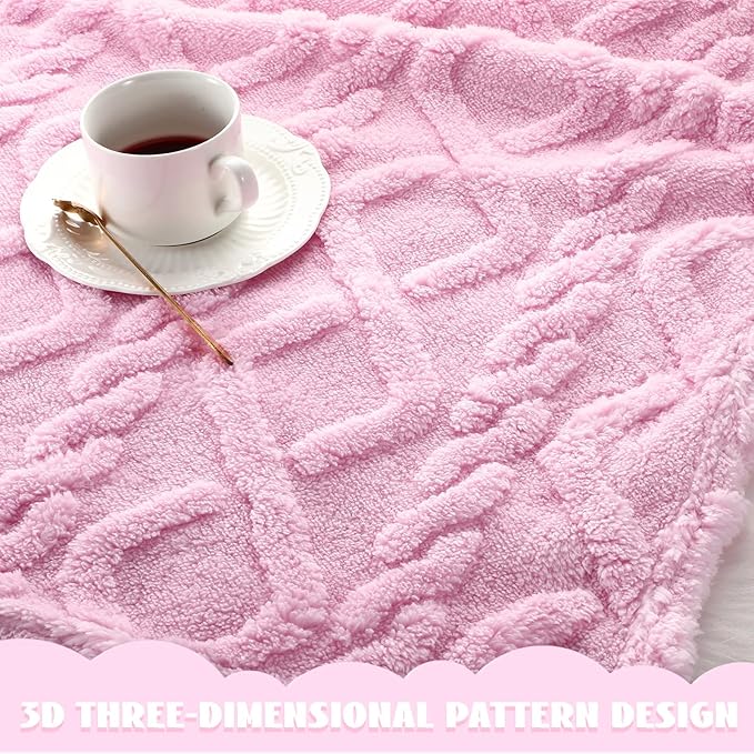 VitalCozy 4 Pcs Soft Fleece Baby Blankets Set 30" x 40" 3D Plush Warm Nursery Swaddling Bed Blanket Little Boys Girls Infant Toddlers and Newborn Receiving Gifts Blankets(Light Color)