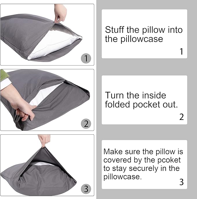 NTBAY Microfiber Toddler Pillowcases with Envelope Closure, 2 Pack 100% Brushed Microfiber Super Soft Travel Kids Nursery Pillow Cases, 14"x20" Fits Pillows Sized 12"x16" 13"x18" 14"x19", Dark Brown