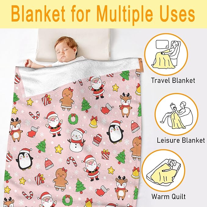 Christmas Blanket for Boys Girls - Christmas Decor for Couch/Bed/Living Room - Ultra Soft Blanket Home Decor for All Seasons,60"x80"-Adults/Twin Size