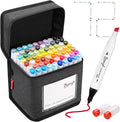 Bianyo 72 Colors Alcohol Markers Set, Dual Tip Art Markers with Fine & Chisel Tips, Black Case with Customizable Card – Ideal for Coloring, Drawing, and Sketching as Thanksgiving & Christmas Gifts
