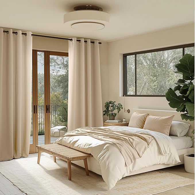 NICETOWN Beige Room Darkening Curtains 63 Inches Long 2 Panels for Living Room, Bedroom, Nursery Summer Thermal Insulated Blackout Drapes Grommet Noise Reducing Window Curtains, W40