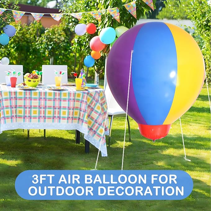 3FT Hot Air Balloon Decorations, Hanging Balloon for Girls Boys Baby, for Birthday Wedding Exhibitions, Coloured