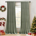 StangH Extra Long Sage Green Velvet Curtains 108 inches - Large Window Thermal Insulated Luxury Drapes in Lively Color for Bedroom/Sliding Door/Hall, W52 x L108, 2 Panels