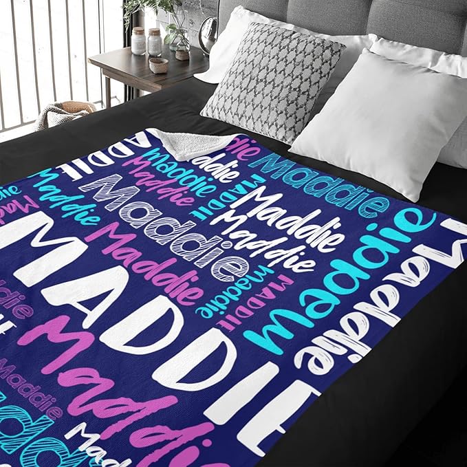 Dr.TOUGH Personalized Blankets with Name Customized Baby Blankets for Girls Boys Adults Monogrammed Blankets and Throws Christmas Birthday Mothers Fathers Valentines Day Gift (Yellow,60''×80'')