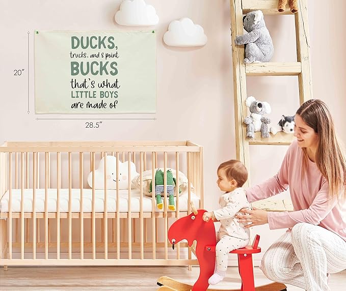 Duck Theme Nursery Wall Decor-Hanging Rectangular Canvas Banner Flag Poster Wall Decoration for Baby Kids Teen,Nursery Bedroom Playroom Babyroom Living Room Decor,Birthday Christmas Gift 28.5"L×20"W