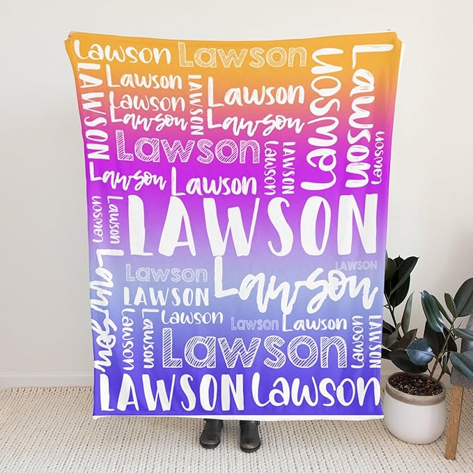 Dr.TOUGH Personalized Blankets with Name Customized Baby Blankets for Girls Boys Adults Monogrammed Blankets and Throws Christmas Birthday Mothers Valentines Day Gift (Z-Colorful 04, 40''×50'')