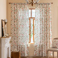 ENJOYBRIDAL Pink Floral 96 Inch Curtains for Bedroom Living Room Drapes Semi Sheer Boho Rod Pocket Long Window Curtains 2 Panel Sets Farmhouse Light Filtering Vintage Cute Window Treatments