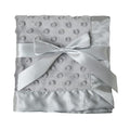 American Baby Company Heavenly Soft Chenille Security Blanket, 2-Layer Design with Minky Dot & Silky Satin, Gray, 14" x 14" for Boys and Girls