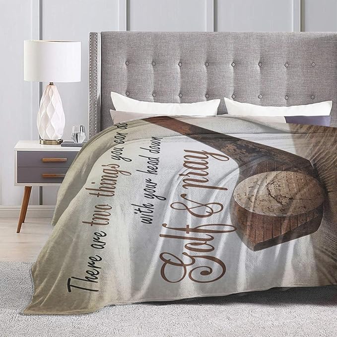 Golf Blanket for Girls Boys Fans Sports Throw Blankets Soft Cozy Warm Fuzzy Fleece Inspirational Quotes Golf Ball Bedding Flannel Throws Stuff Gifts Kids Men Women Bedroom Decor 80"x60"